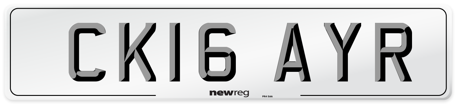 CK16 AYR Number Plate from New Reg